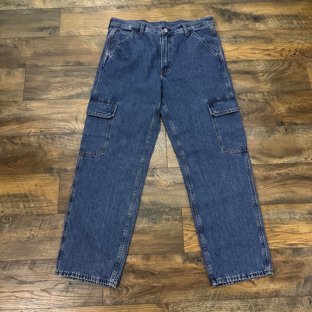 NWT‎ Levi's 508 Cargo Jeans Men 34x32 Blue Relaxed Taper Utility Denim Pants